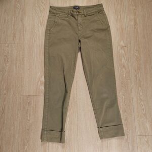 NYDJ Lift Tuck Crop Cuffed Capri Stretch Jeans Women Size 6 Olive Green